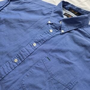 Tommy Hilfiger Blue Long Sleeve Button Up Shirt Classic Cotton Large